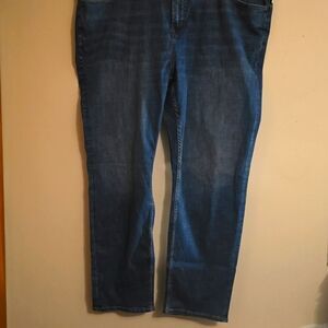 New Old Navy men's 50x34 skinny medium wash jeans straight leg stretch waistband
